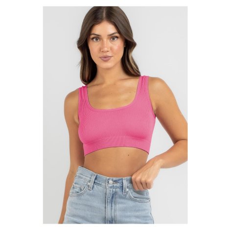 Madmext Pink Straps Basic Crop Top Blouse