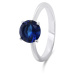 Brilio Silver Nadčasový strieborný prsteň s modrým zirkónom RI057WB 50 mm