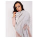 Light gray knitted women's scarf