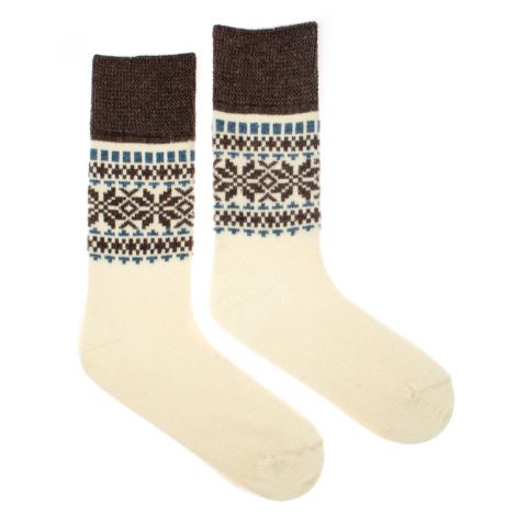 Vlnené ponožky Vlnáč Dvojvločka hnedomodré Fusakle