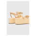 Sandále Tommy Hilfiger ESSENTIAL FLATFORM SANDAL dámske, žltá farba, na kline, FW0FW07161