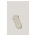 PONOŽKY GANT MONOGRAM INTARSIA ANKLE SOCKS CREAM