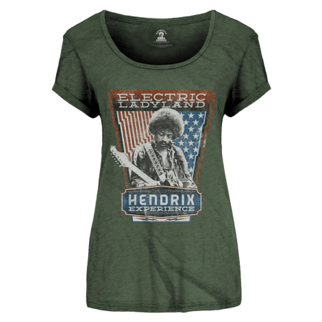 Jimi Hendrix tričko Electric Ladyland Zelená