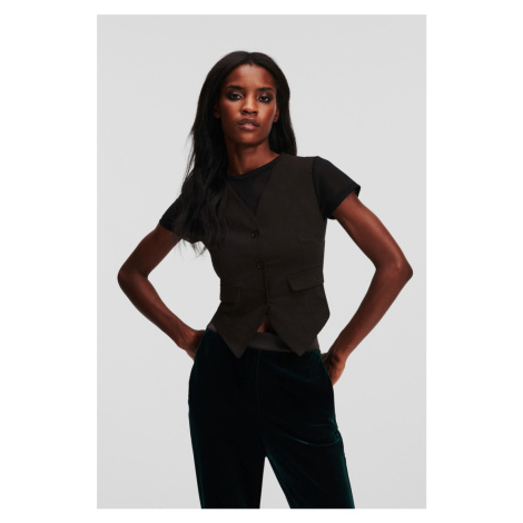 Top Karl Lagerfeld Fabric Mix T-Shirt Black