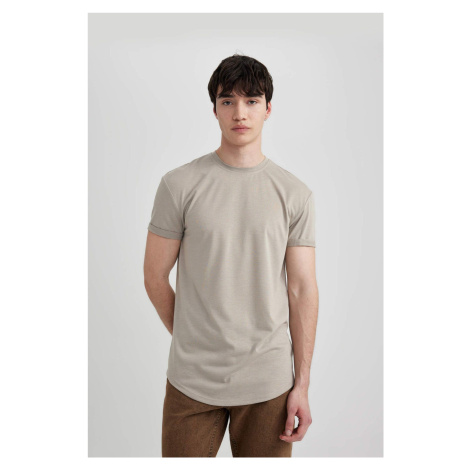 DEFACTO Long Muscle Fit Crew Neck Basic Short Sleeve T-Shirt