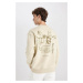 DEFACTO Boxy Fit Crew Neck Back Printed Sweatshirt