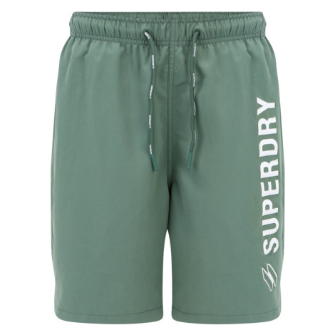 Superdry Plavecké šortky  pastelovo zelená / biela