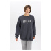 DEFACTO Relax Fit Crew Neck Thick Washed Faded Effect Sweatshirt