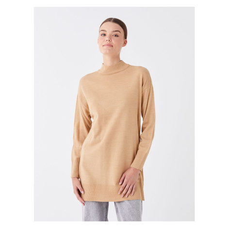 LC Waikiki Lw - Half Turtleneck Plain Long Sleeve Women's Knitwear Tunic