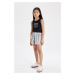 DEFACTO Girl's Cotton Pocket Shorts