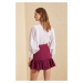 Trendyol Tdare Belt Detailed Skirt Plum
