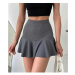 40688 Dewberry Women Mini Shorts Skirt-GREY