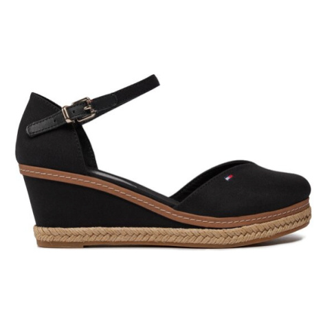 Tommy Hilfiger Espadrilky Basic Close Toe Mid Wedge FW0FW04787 Čierna