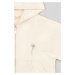 Detská bavlnená mikina zippy béžová farba, s kapucňou, jednofarebná