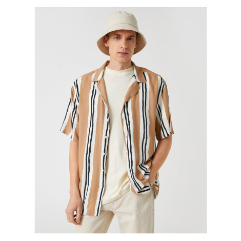 Koton Striped Short Sleeve Summer Shirt