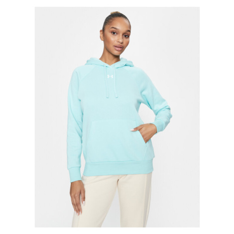 Under Armour Mikina Ua Rival Fleece Hoodie 1379500 Tyrkysová Loose Fit