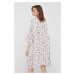 Šaty Sisley béžová farba, mini, oversize