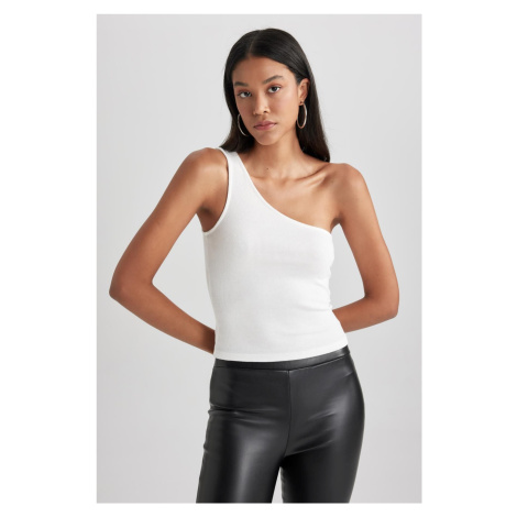 DEFACTO Slim Fit One-Shoulder Ribbed Camisole Undershirt