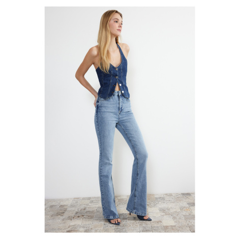 Trendyol Light Blue More Sustainable High Waist Flare Jeans