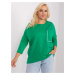 Green women's plus size blouse with a longer back