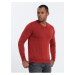 Červený pánsky basic sveter s véčkovým výstrihom Ombre Clothing