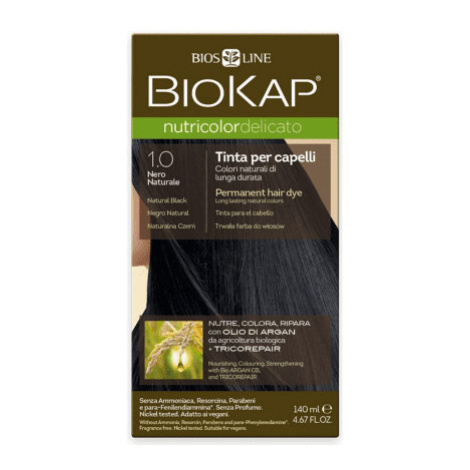 BIOKAP Nutricolor delicato farba na vlasy 1.0 prirodzená čierna 140 ml