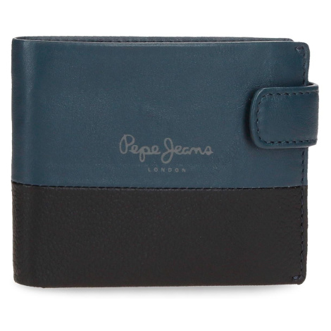Pepe Jeans Con Monedero kožená peňaženka - modrá - na šírku