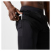 Pánske priedušné šortky 2 v 1 na fitness s vreckom na zips čierne