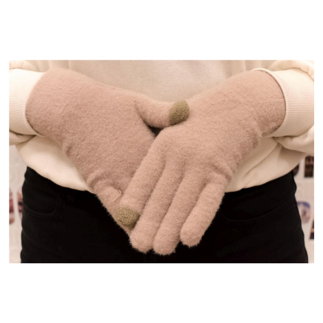Béžové dámske módne rukavice