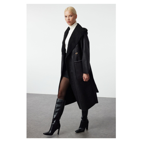 Trendyol Black Oversize Double-Sided Long Coat