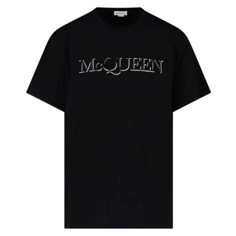ALEXANDER MCQUEEN Embroidered Logo Black tričko