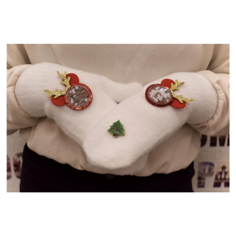 Biele dámske módne rukavice