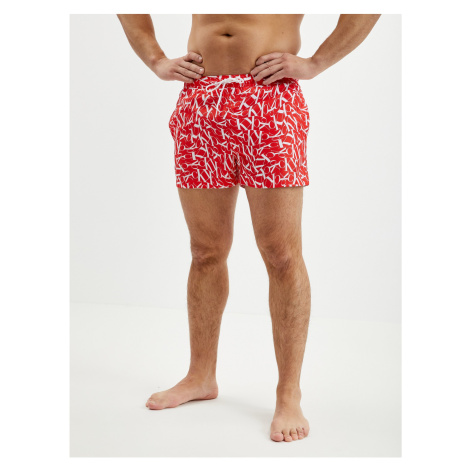 Calvin Klein Underwear Red Men's Patterned Swimsuit - Men's