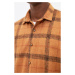 Trendyol Mustard Men Regular Fit Shirt Collar Long Sleeve Lumberjack Plaid Shirt