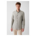 Avva Men's Gray 100% Cotton Buttoned Collar Pocket Regular Fit Shirt