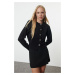 Trendyol Black Premium Yarn/Special Yarn Crop Rose Button Detail Jacket Look Knitwear Cardigan