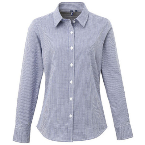 Premier Workwear Dámska bavlnená košeľa s dlhým rukávom PR320 Navy
