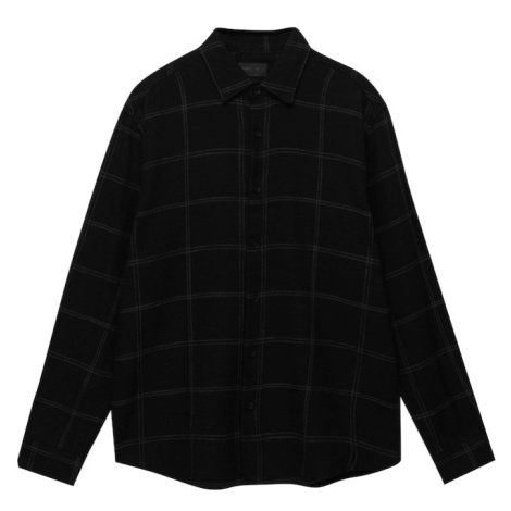 Pull&Bear Košeľa  svetlosivá / čierna Pull & Bear