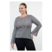 Trendyol Curve Gray Crew Neck Ribbed Fine Knitwear Sweater