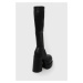 Vysoké čižmy Steve Madden Cypress dámske, čierna farba, na podpätku,