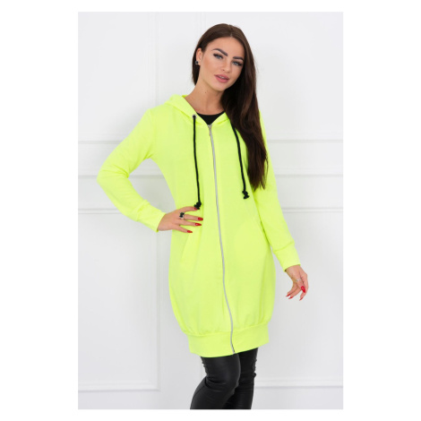 Dress with hood and hood yellow neon color