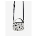 Čierno-biela dámska kvetovaná kabelka Desigual Onyx Narbonne Mini