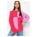 Trendyol ružový široký pleteninový sveter