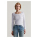 TRIČKO GANT SLIM COT/ELA LS SCOOP NECK TOP WHITE