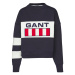 MIKINA GANT D2. GANT RETRO LOGO BLOCK C-NECK EVENING BLUE