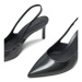 Calvin Klein Sandále Heel Slingback Pump 70 Saff Lth HW0HW02068 Čierna