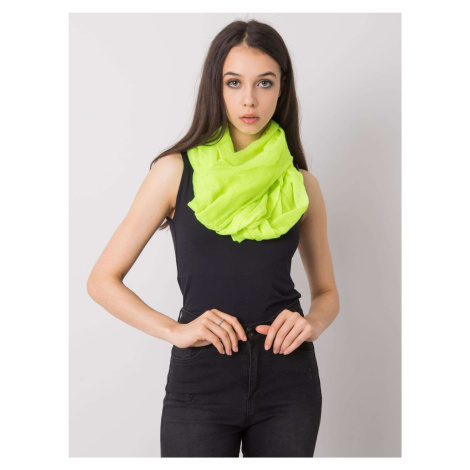 Fluo yellow neck warmer with shiny patch