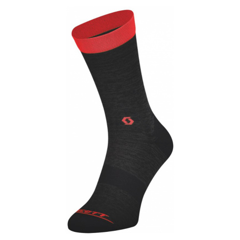 SCOTT Cyklistické ponožky klasické - TRAIL CREW - šedá/červená