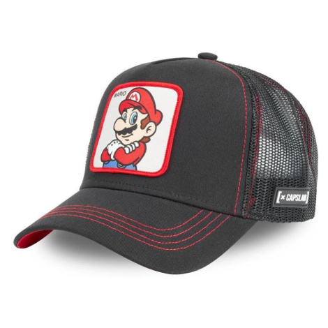 Čiapka Capslab Super Mario čierna farba, s nášivkou, CL.SMB.1.MAR2