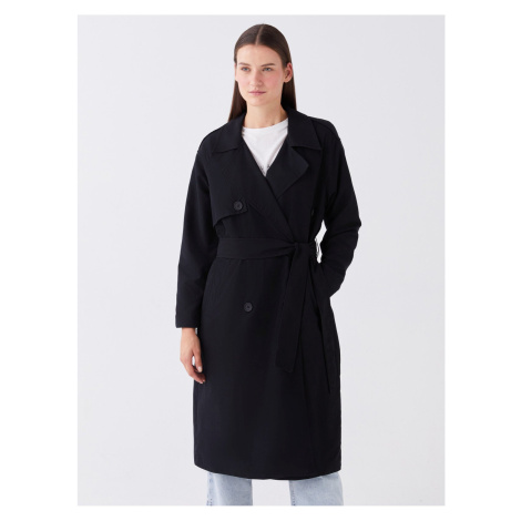 LC Waikiki Jacket Collar Plain Long Sleeve Women's Trench Coat